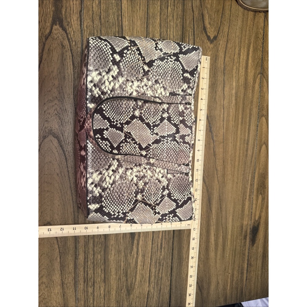 Michael Kors Women's Snakeskin Tote Handbag Purse - Picture 9 of 11